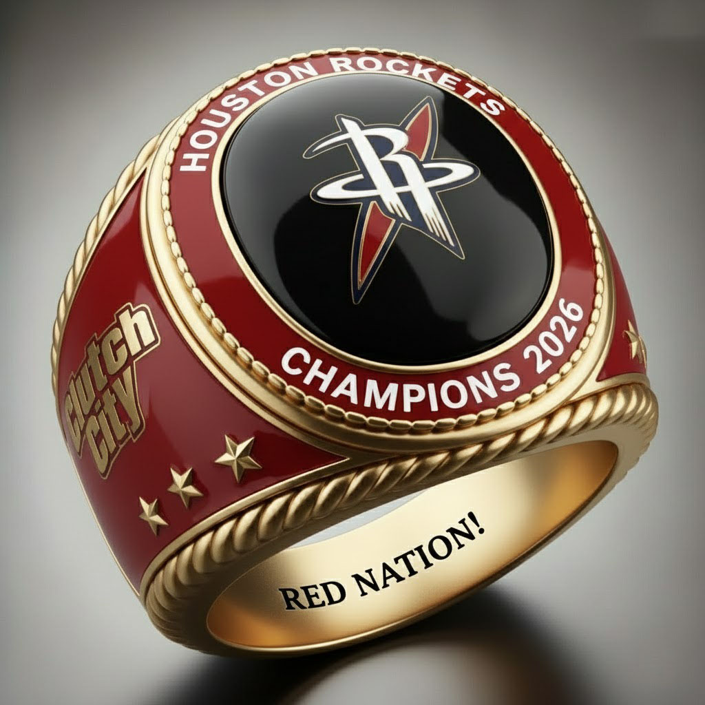 Houston Rockets Bold Championship Style Clutch City Ring