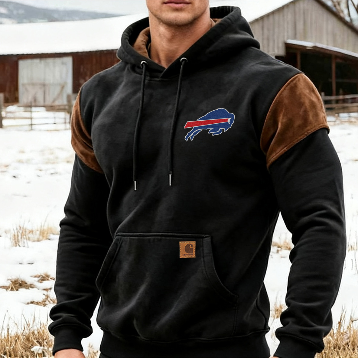 Carhartt × Buffalo Bills official collaboration plush hoodie