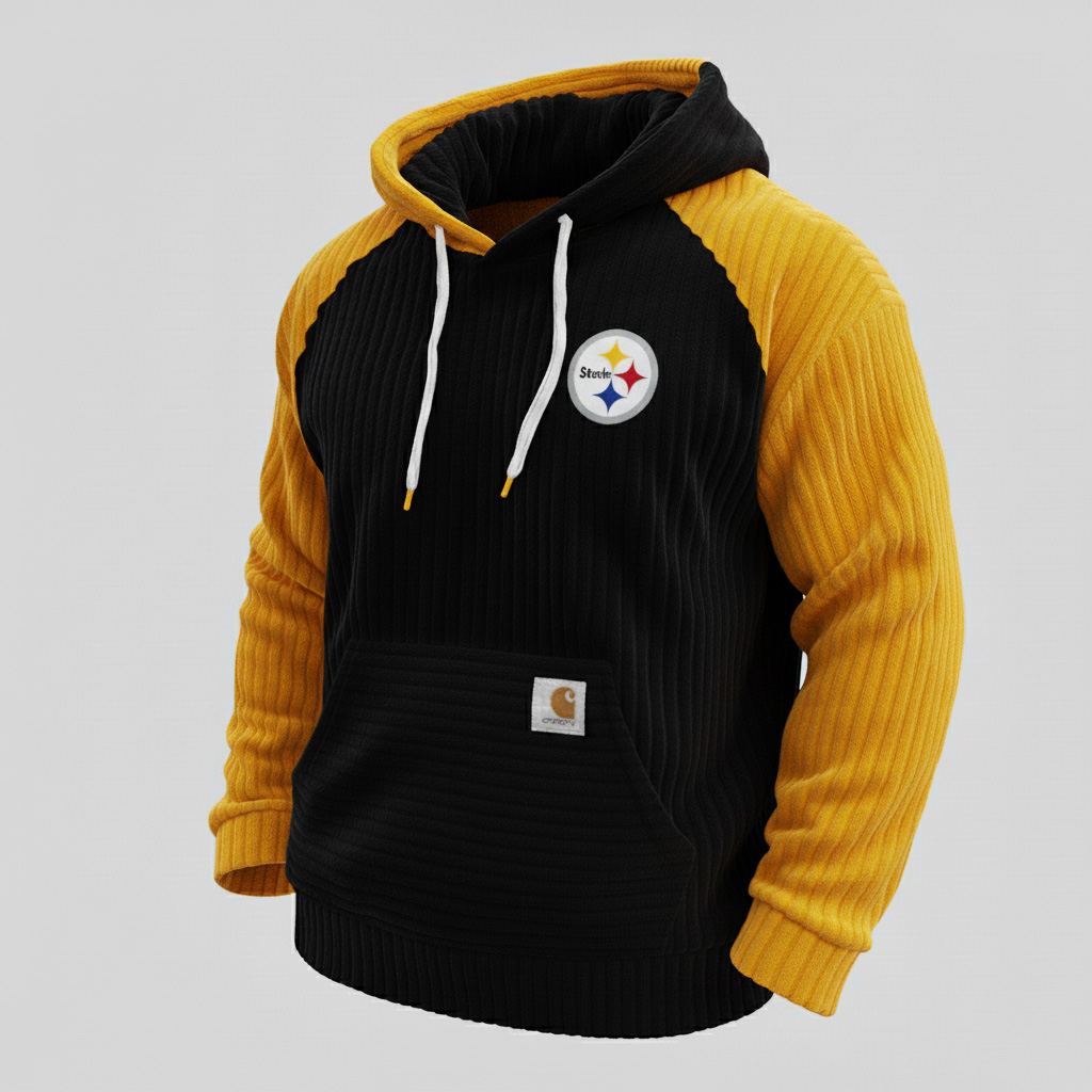 Carhartt ×Pittsburgh Steelers color matching  co-branded corduroy hoodie