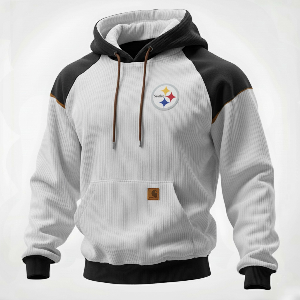 Carhartt ×Pittsburgh Steelers color matching  co-branded corduroy comfort hoodie