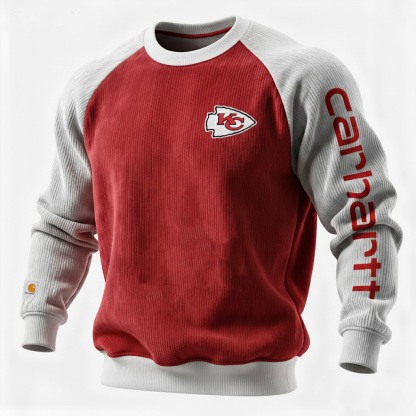 Carhartt ×Kansas City Chiefs color matching fashion hoodie