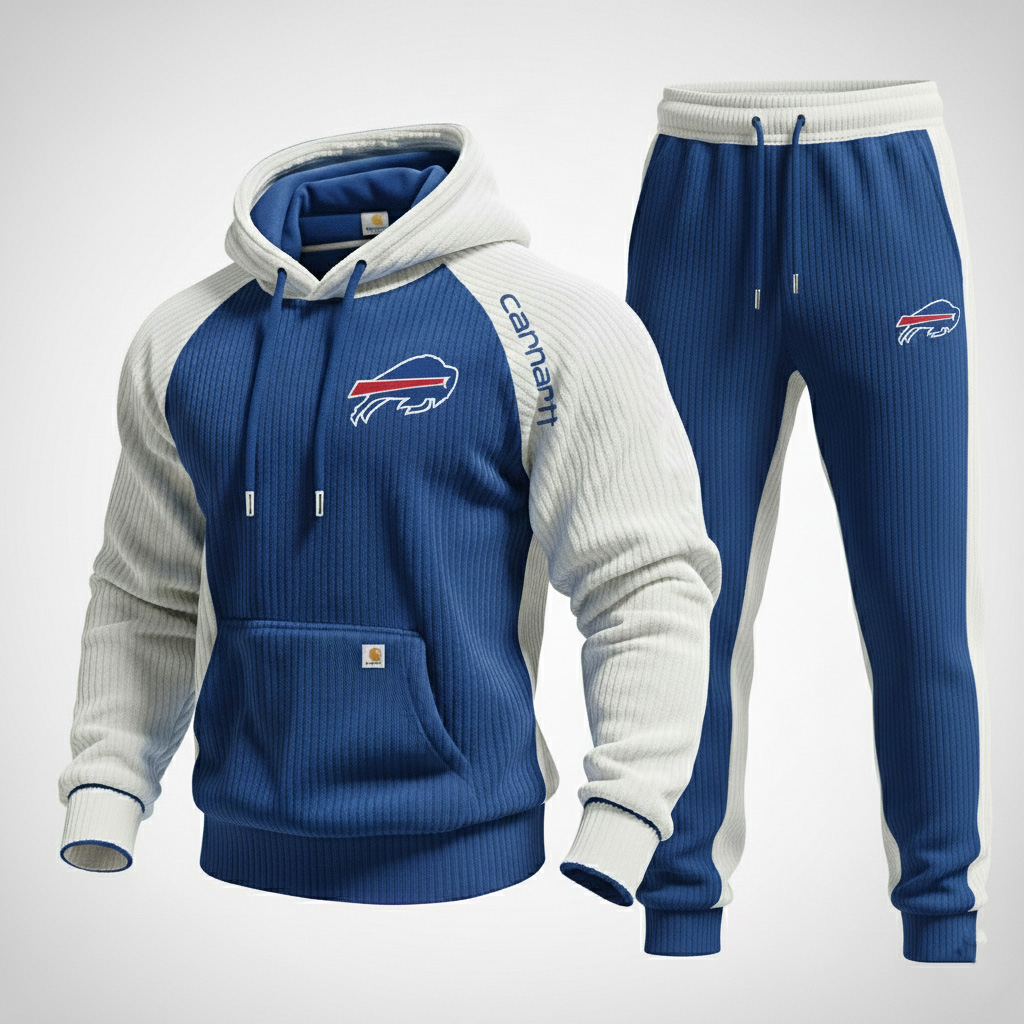 Sportswear Blue and White Contrast Team Logo Athletic Tracksuit