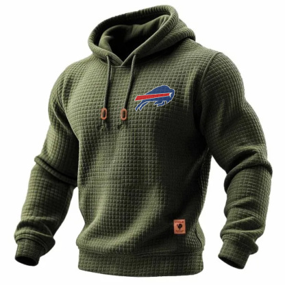 Carhartt × Buffalo Bills Head Logo Grid Fleece Lined Hoodie