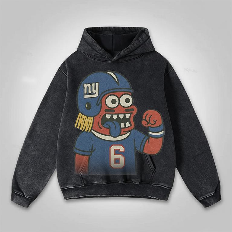 "New York cartoon hooded zipper hoodie"