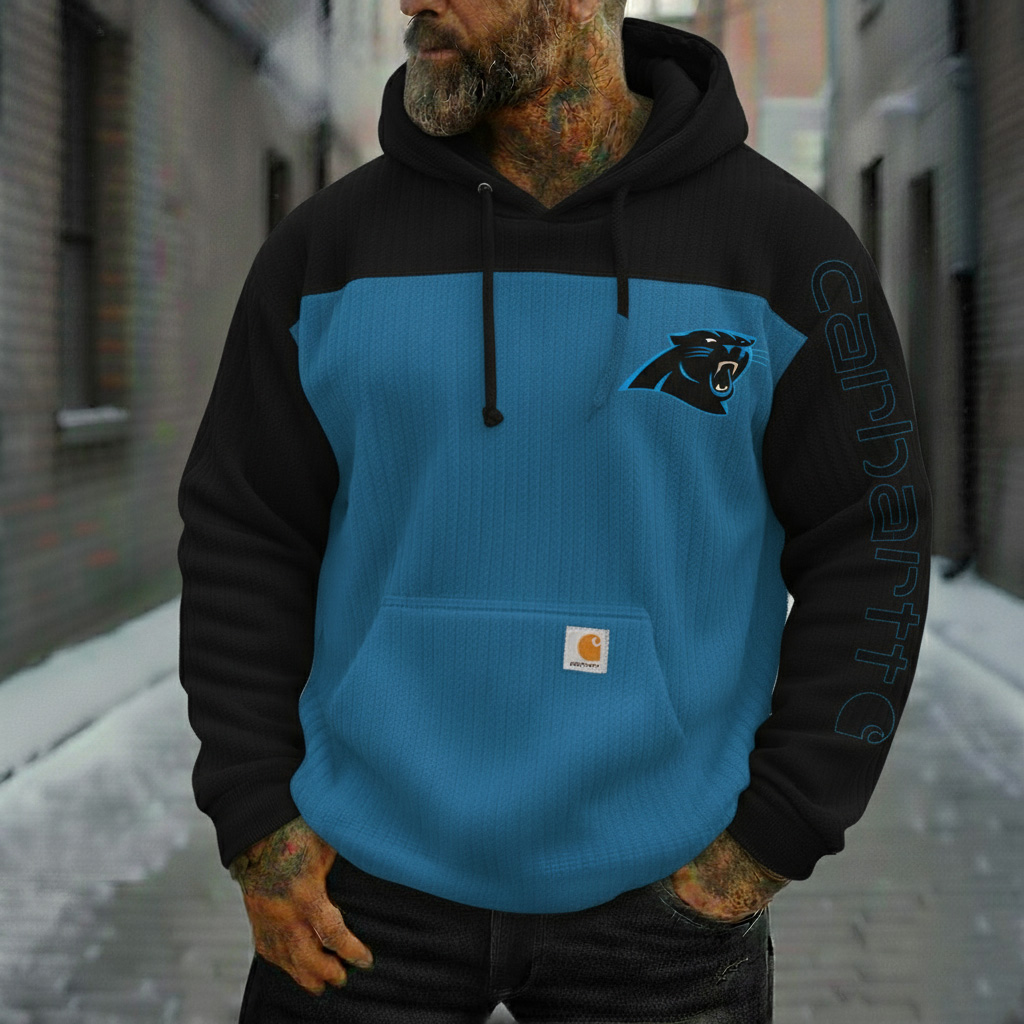 Panthers Vintage Two-Tone Corduroy Team Logo Hoodie