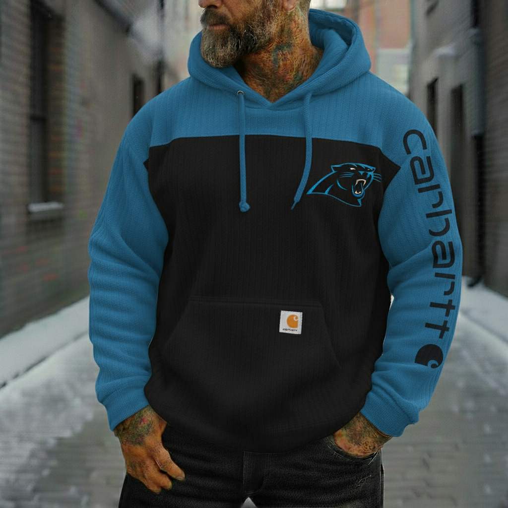 Panthers Vintage Two-Tone Corduroy Team Logo Hoodie