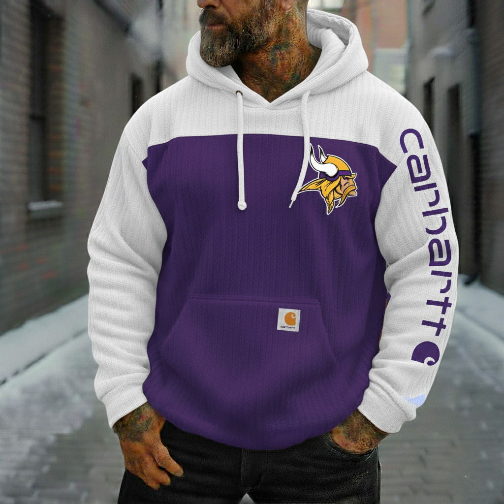 Vikings Vintage Two-Tone Corduroy Team Logo Hoodie