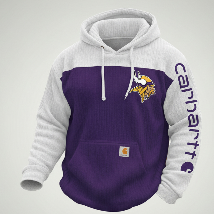 Vikings Vintage Two-Tone Corduroy Team Logo Hoodie