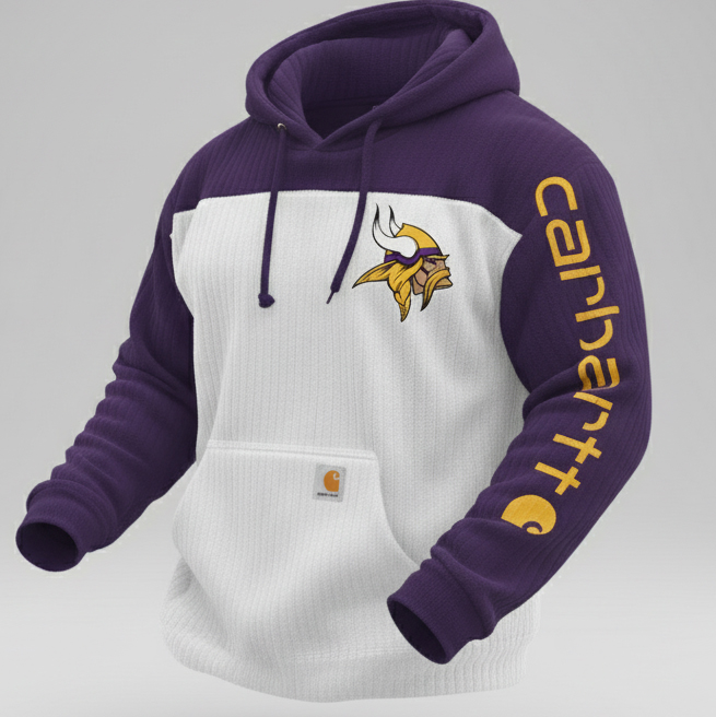 Vikings Vintage Two-Tone Corduroy Team Logo Hoodie