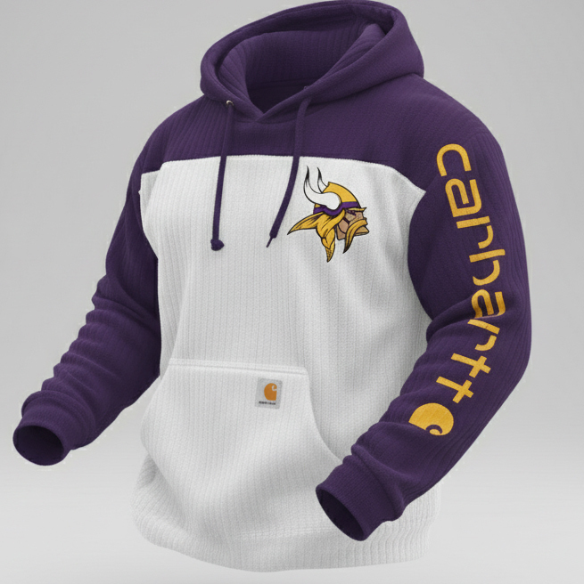 Vikings Vintage Two-Tone Corduroy Team Logo Hoodie