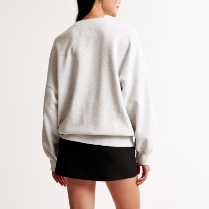 Female fans football team grey heat Graphic Oversized Sunday Crew