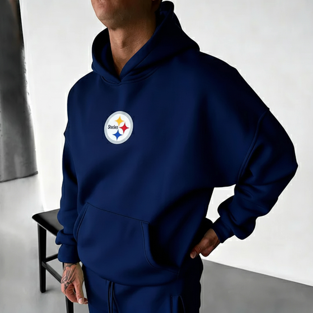 Rugby Championship Team Logo Print Oversized Casual Hoodie