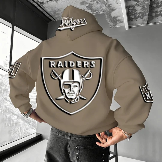 Unisex Rugby Championship Team Logo Print Oversized Casual Hoodie