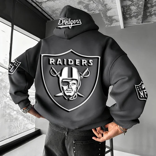 Unisex Rugby Championship Team Logo Print Oversized Casual Hoodie