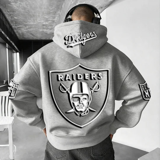 Unisex Rugby Championship Team Logo Print Oversized Casual Hoodie