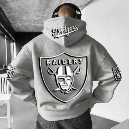 Unisex Rugby Championship Team Logo Print Oversized Casual Hoodie