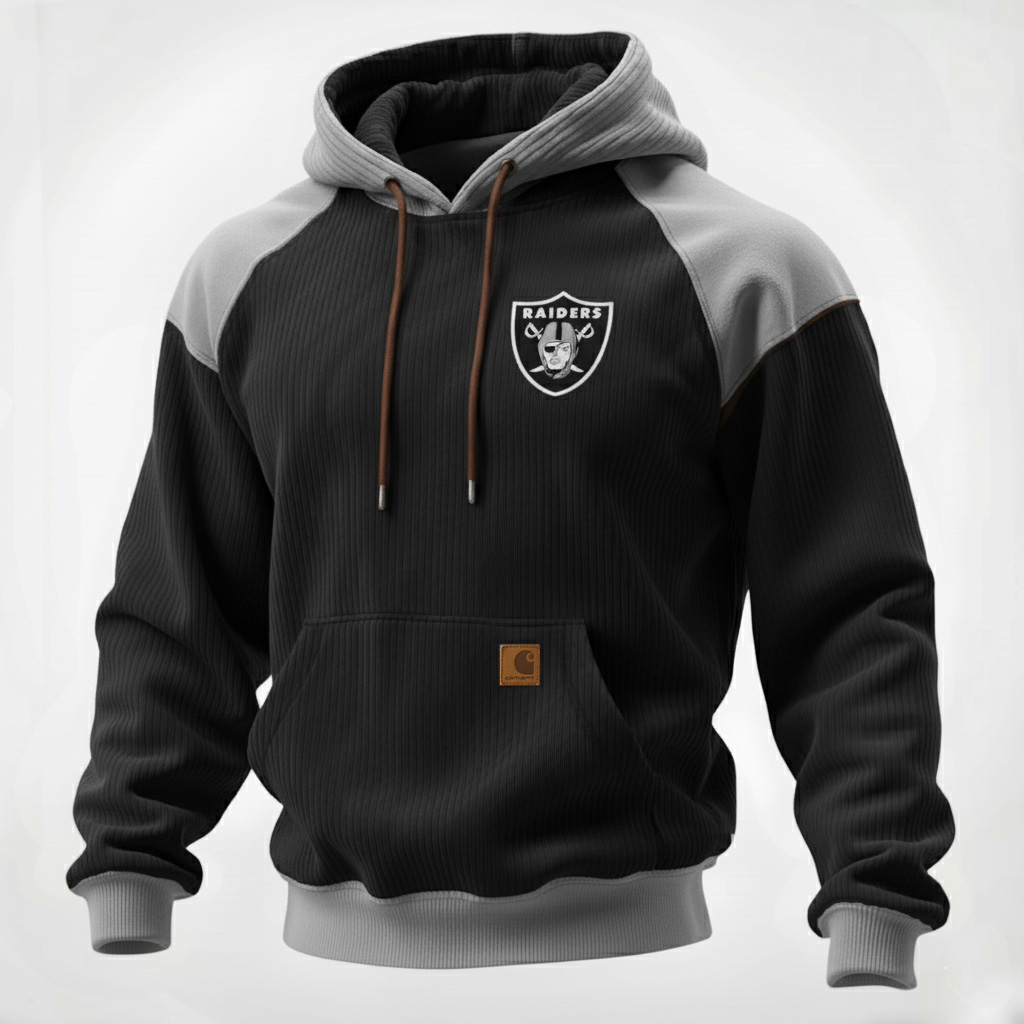 Carhartt ×Las Vegas Raiders color matching  co-branded corduroy comfort hoodie