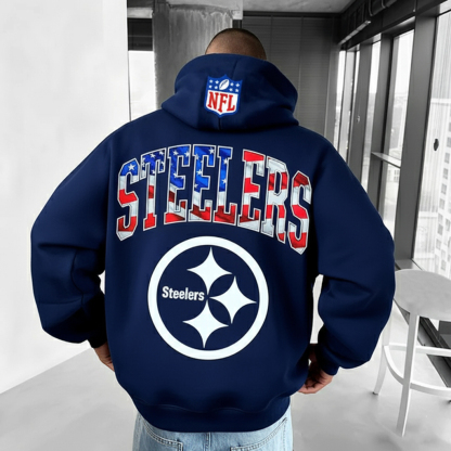 Rugby Championship Team Logo Print Oversized Casual Hoodie