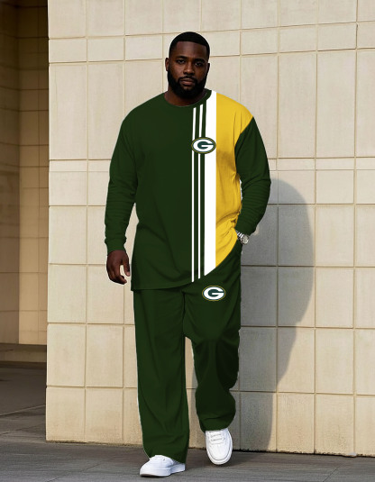 Iconic Green and Gold Split Hardknock Pants Hoodie Set
