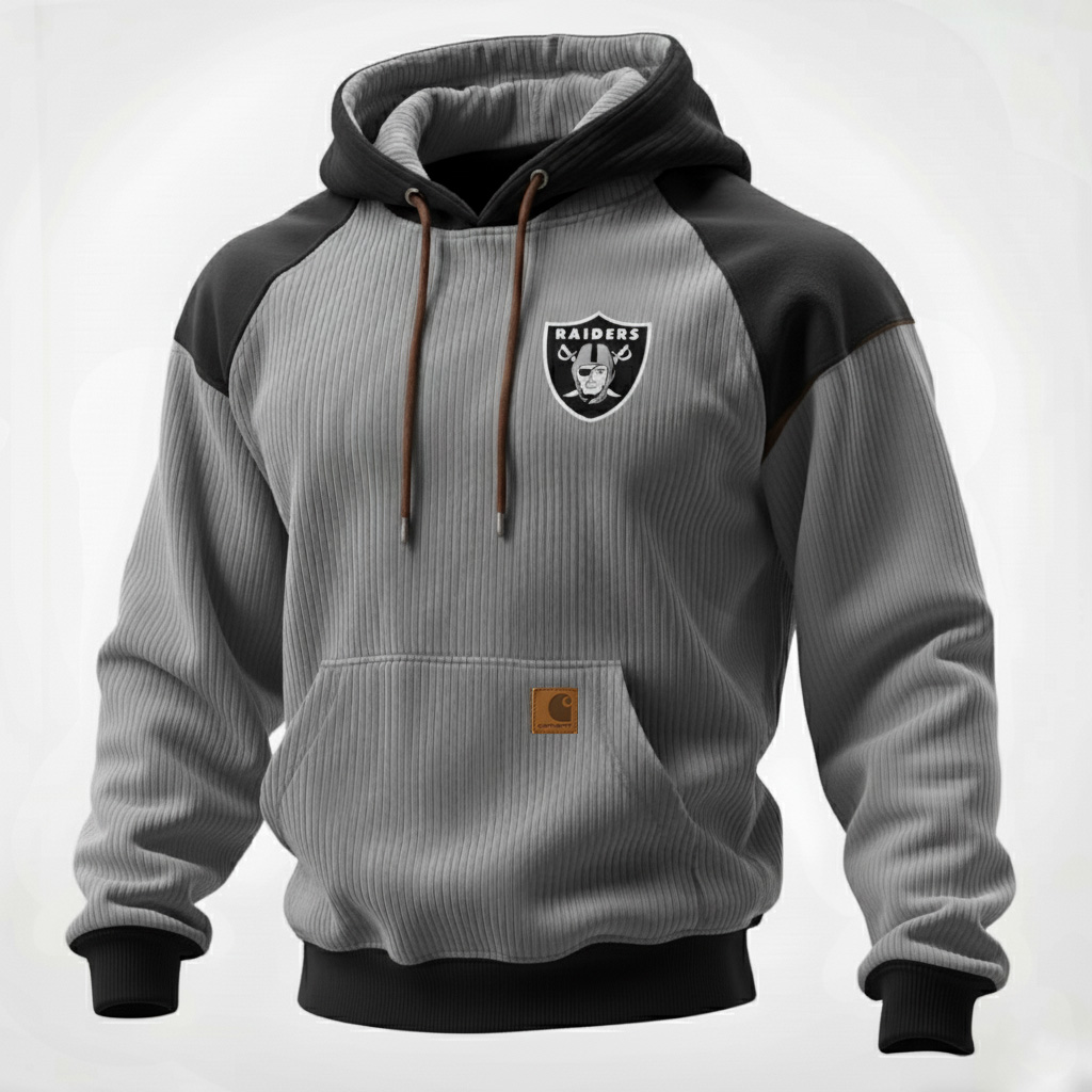Carhartt ×Las Vegas Raiders color matching  co-branded corduroy comfort hoodie