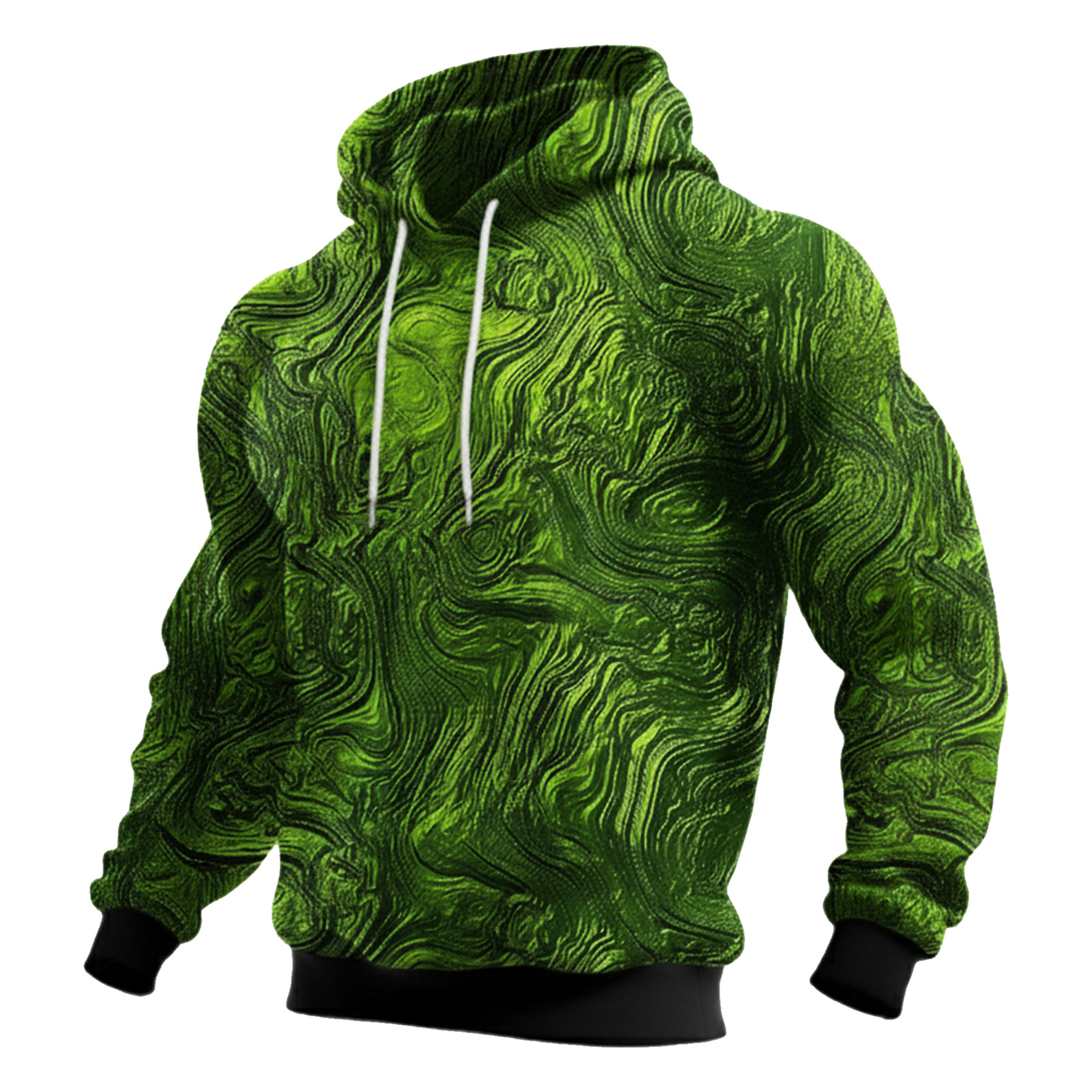 Streetwear Avant-garde chic men's printed casual hooded sweatshirt