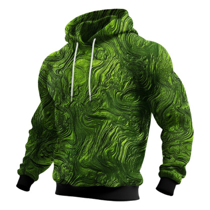 Streetwear Avant-garde chic men's printed casual hooded sweatshirt