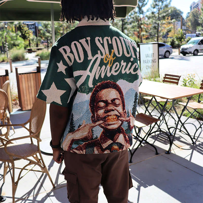 American Boys Tapestry Short Sleeve Shirt Jacket