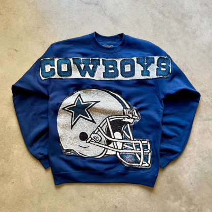 Cowboys crew neck appliqué sweatshirt