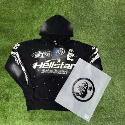 Hellstar Star Letters Cotton Long Sleeve Hoodie