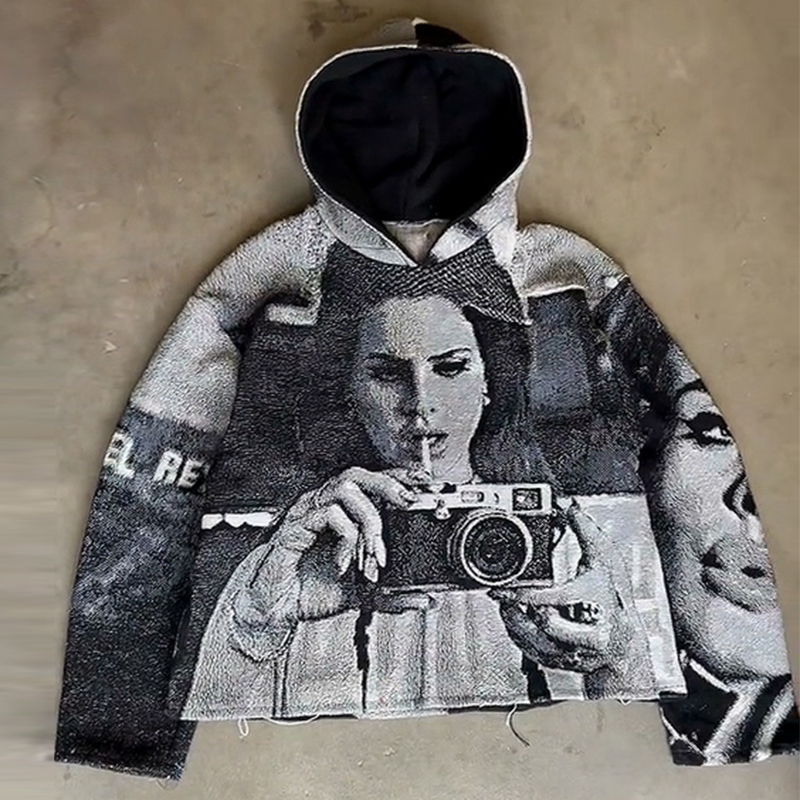 Vintage Tapestry Face Hoodie