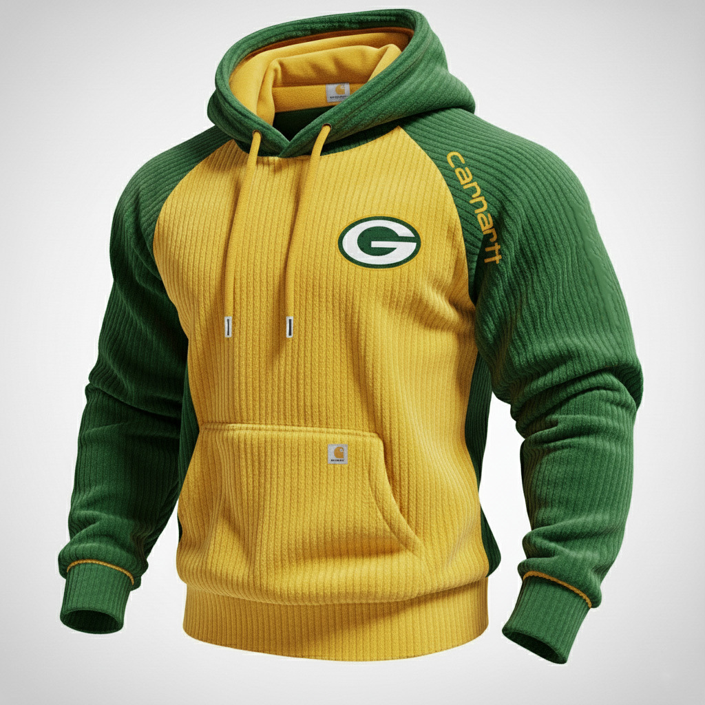 Carhartt ×Green Bay Packers color matching fashion comfort hoodie