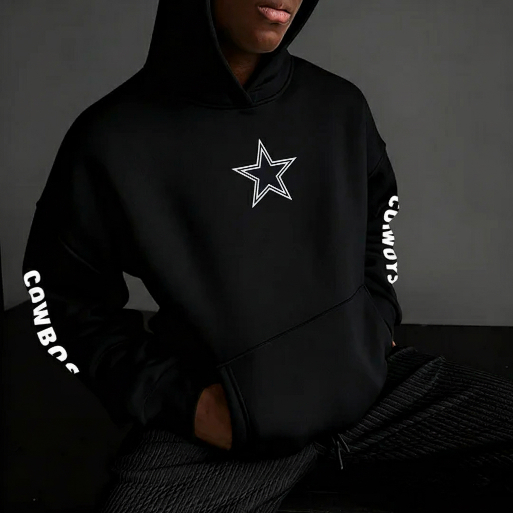 Vertical Stripe Sports Emblem Pullover