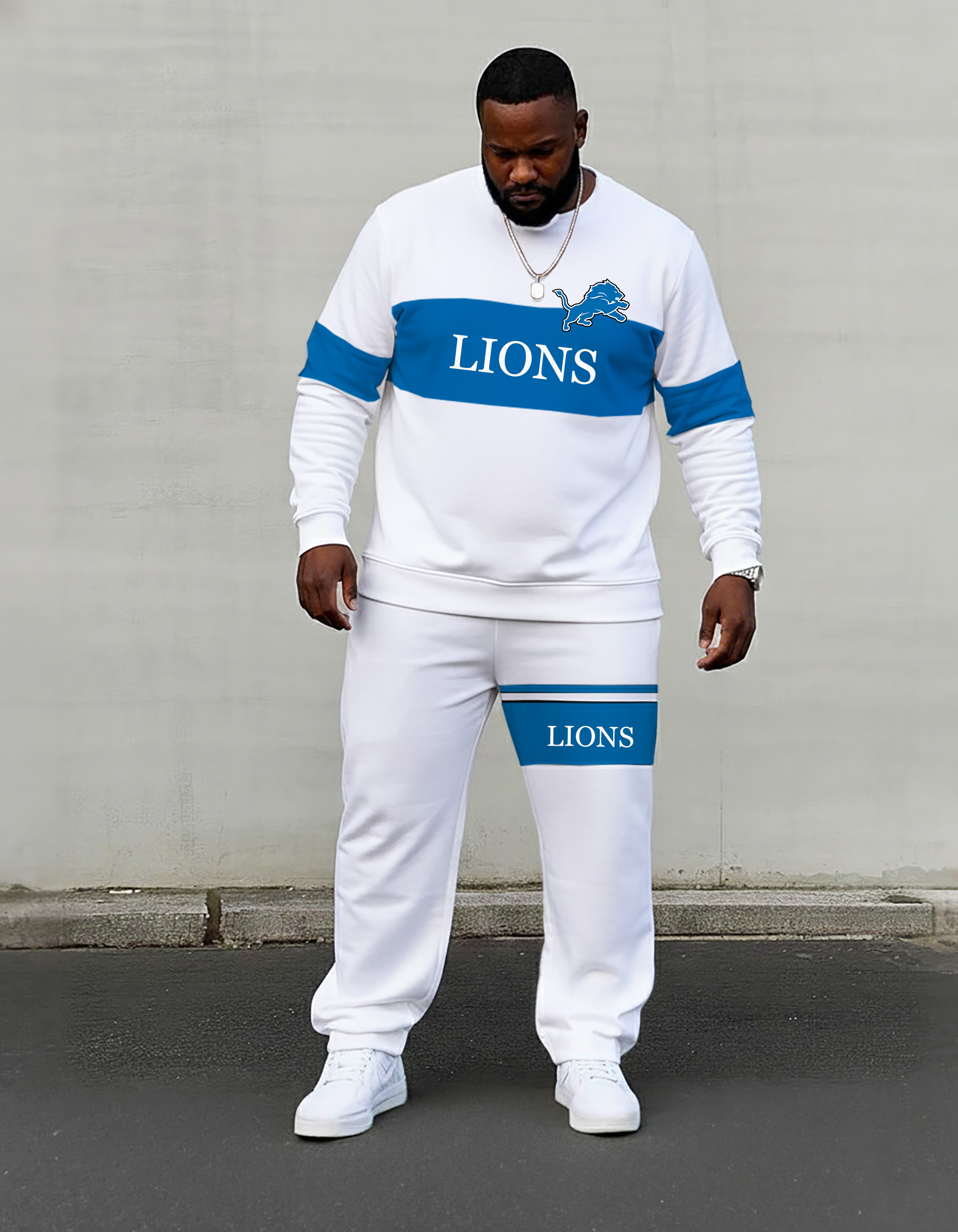 Comfortable Big & Tall Men's official from Detroit Lions sportswear Set