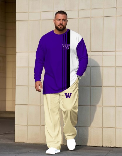 Comfortable Big & Tall Men's official from Washington Huskies sportswear Set