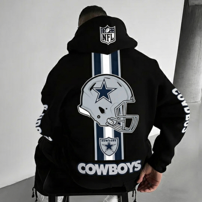 Vertical Stripe Sports Emblem Pullover