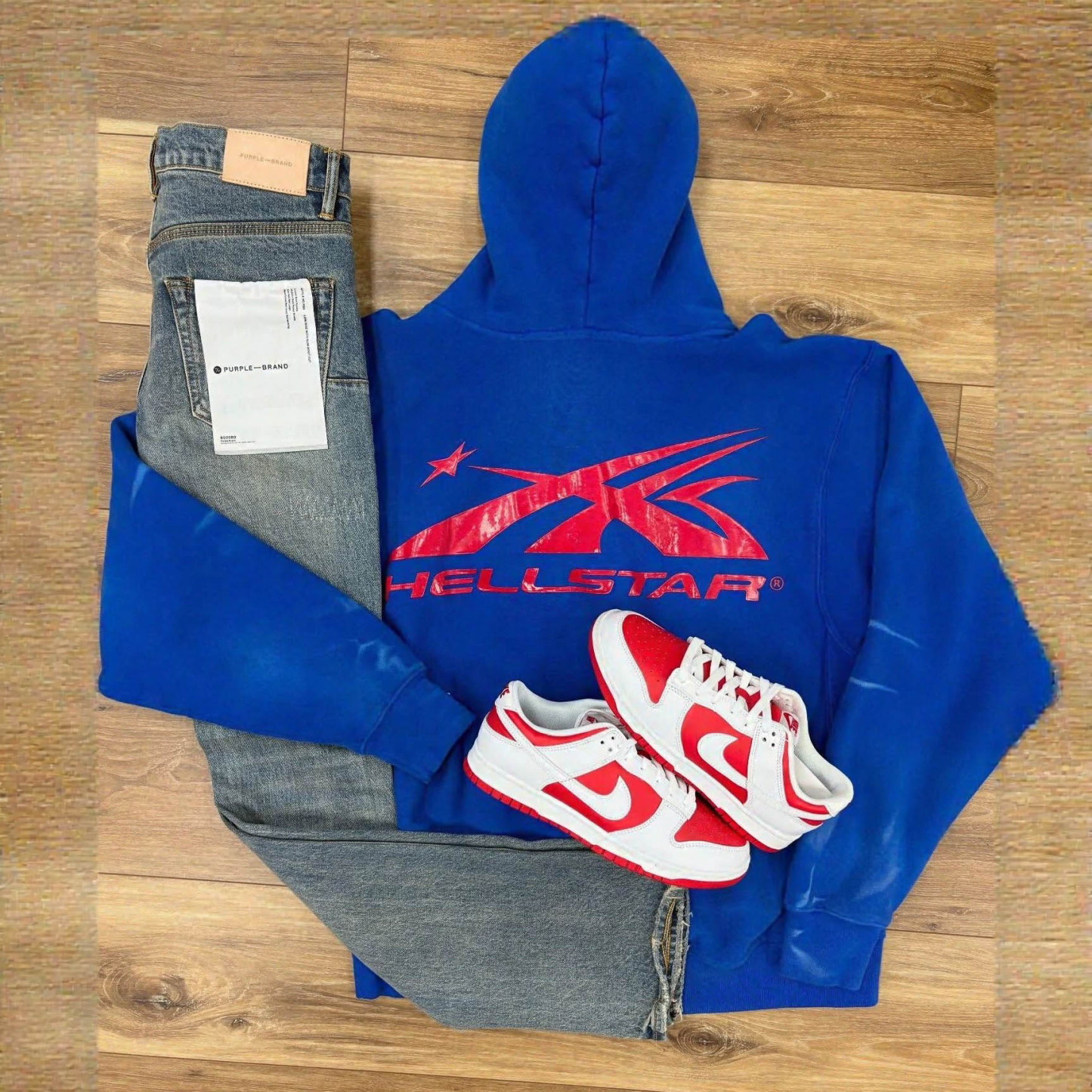 Thesouthvibe Hellstar Sports Gel Logo Cotton Long Sleeve Hoodie 37.00