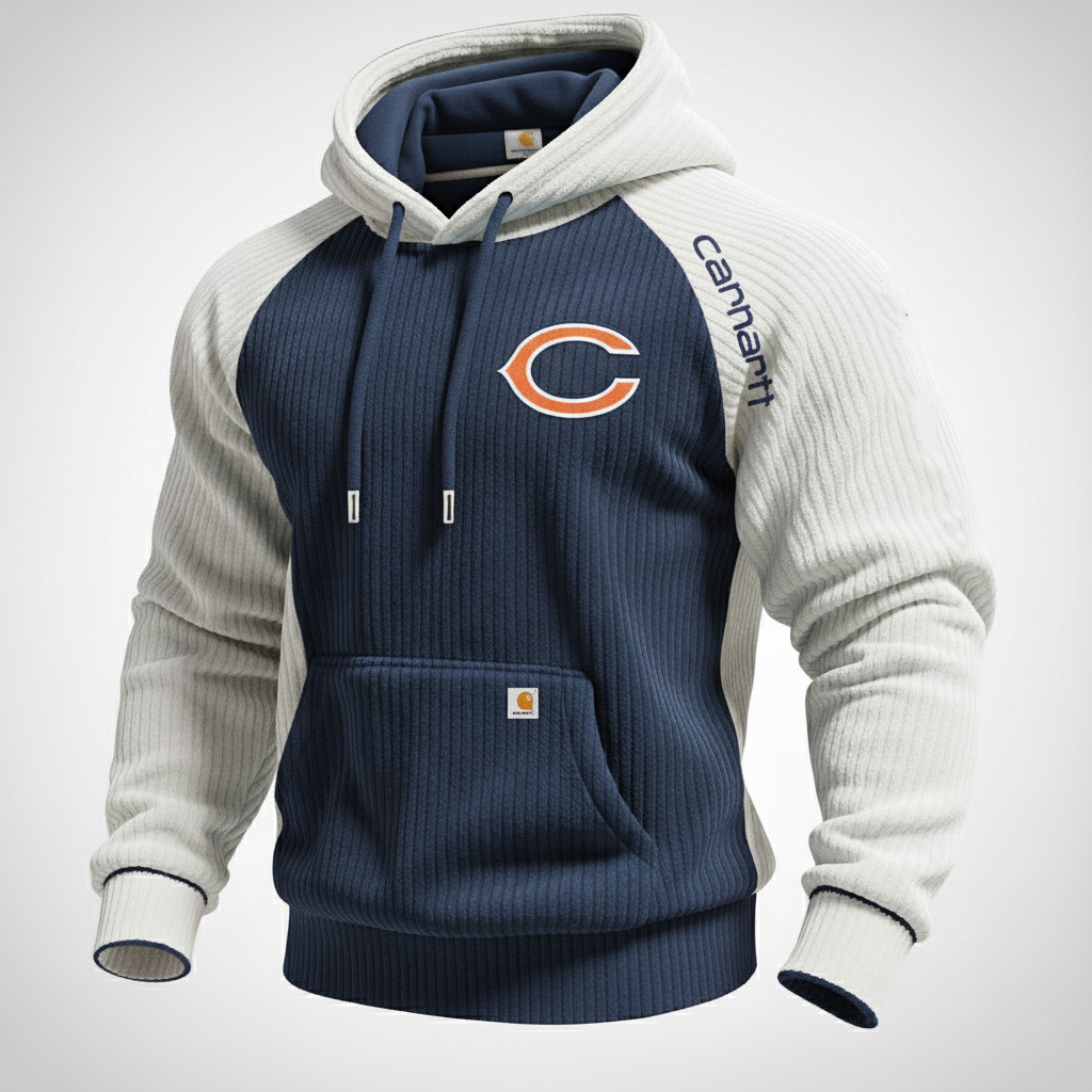 Carhartt ×Chicago Bears color matching fashion comfort hoodie