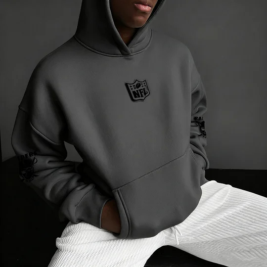 Unisex Rugby Championship Team Logo Print Oversized Casual Hoodie