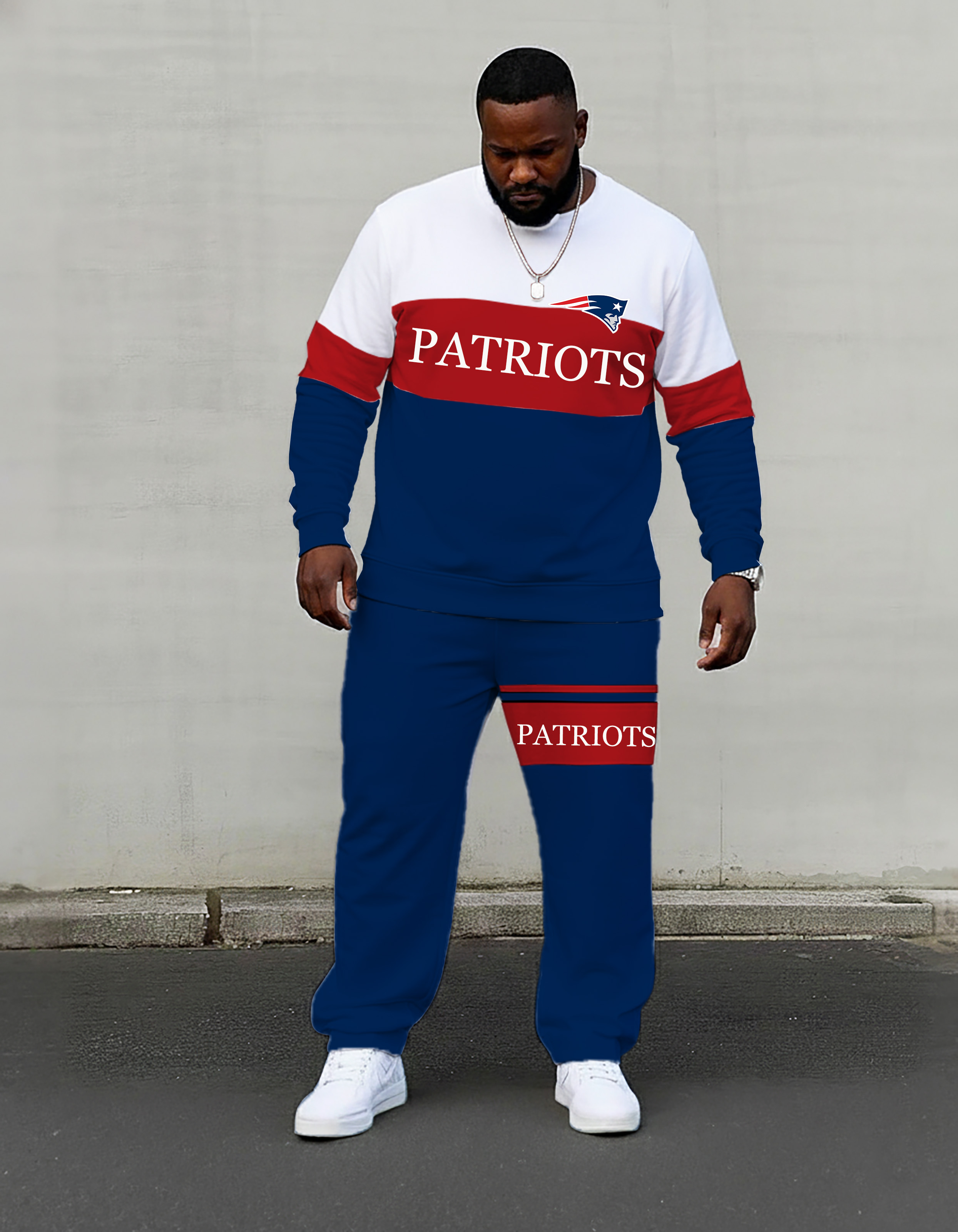 Comfortable Big & Tall Men's official from New England Patriots sportswear Set