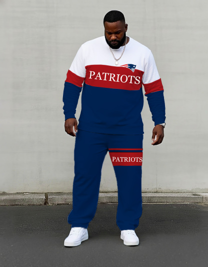 Comfortable Big & Tall Men's official from New England Patriots sportswear Set