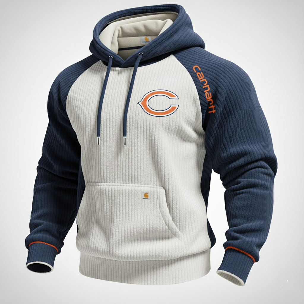 Carhartt ×Chicago Bears color matching fashion comfort hoodie