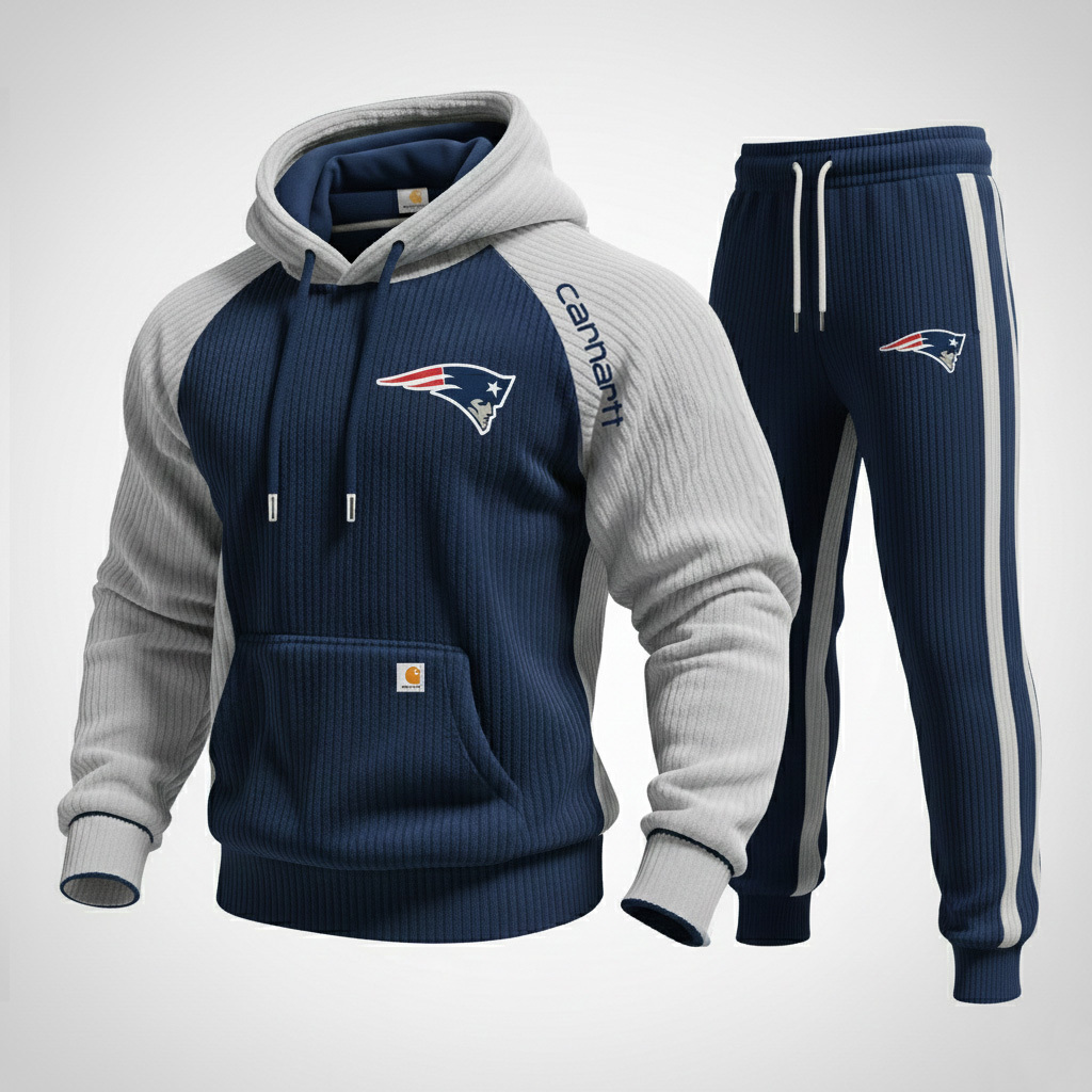 Athletic Contrast Raglan Sleeve Tracksuit with Team Logo Set