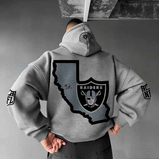 Unisex Rugby Championship Team Logo Print Oversized Casual Hoodie