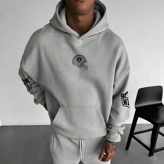 Unisex Rugby Championship Team Logo Print Oversized Casual Hoodie