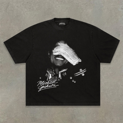 Street Retro Print Crew Neck T-Shirt