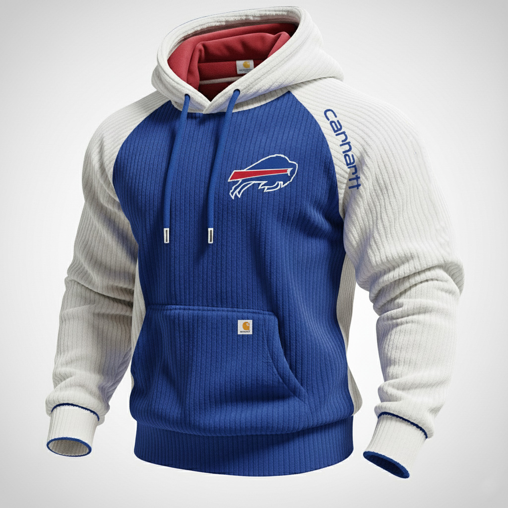 Carhartt ×Buffalo Bills color matching fashion comfort hoodie