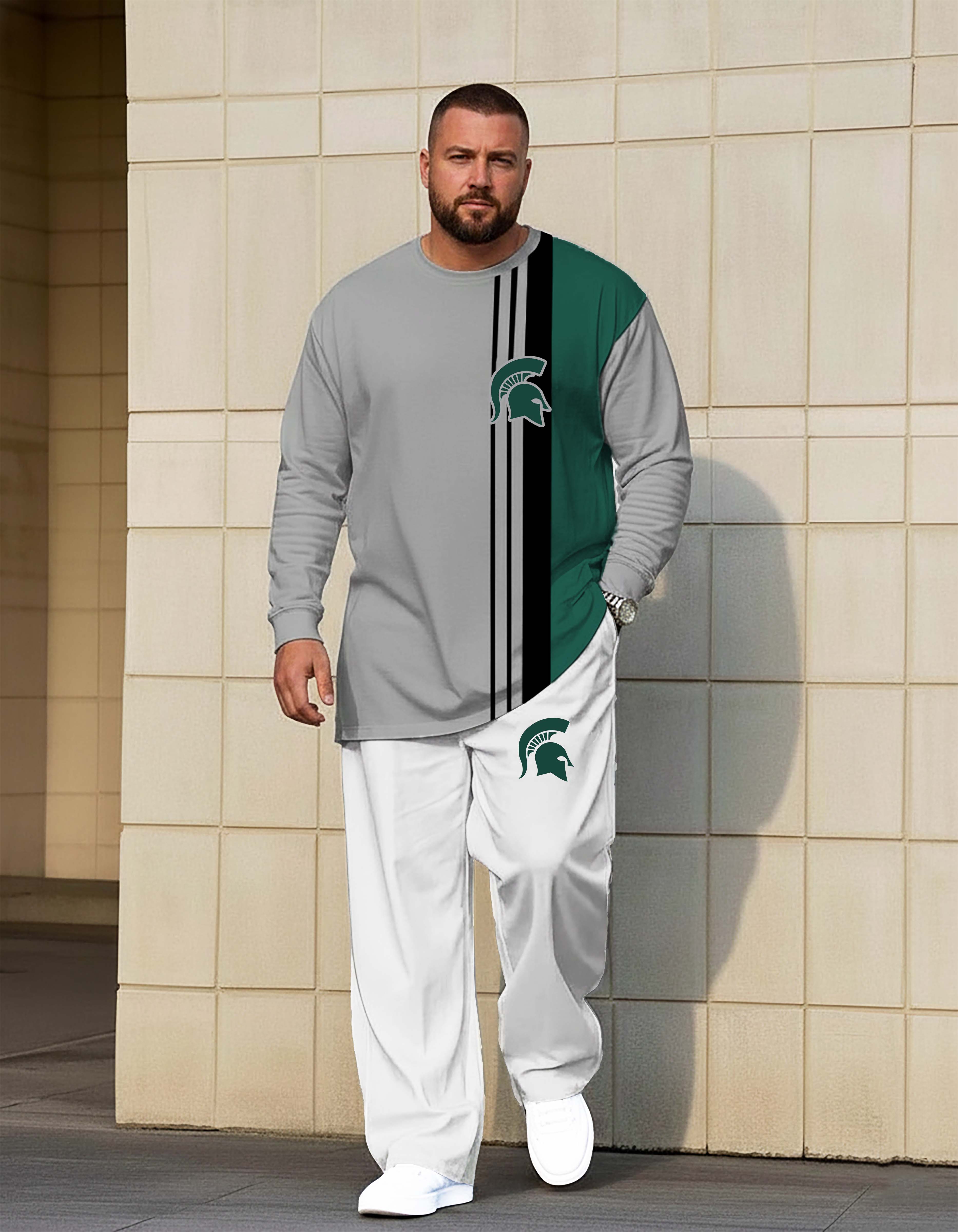 Comfortable Big & Tall Men's official from Michigan State Spartans sportswear Set