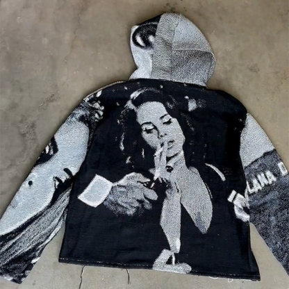 Vintage Tapestry Face Hoodie