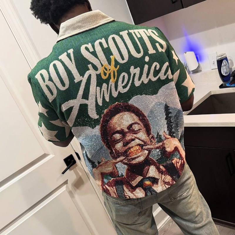 American Boys Tapestry Short Sleeve Shirt Jacket