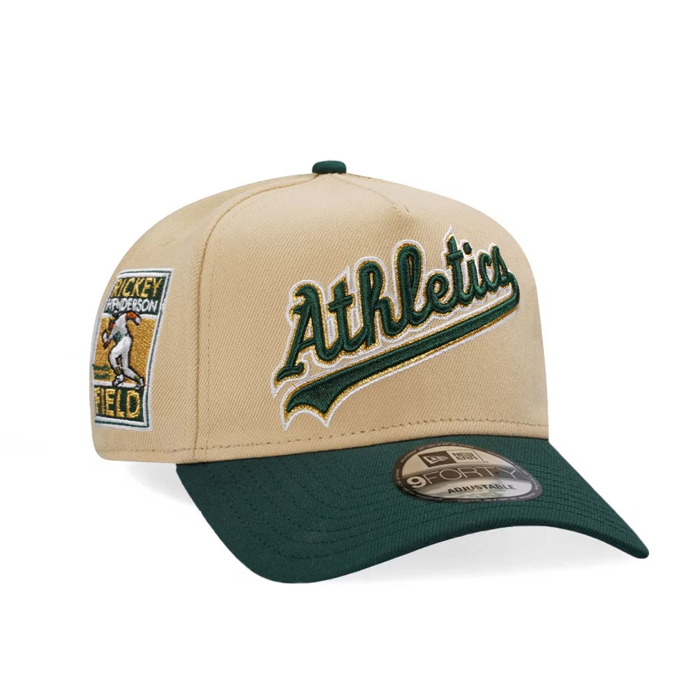 NEW ERA OAKLAND ATHLETICS RICKEY HENDERSON FIELD VEGAS GOLD TWO TONE 9